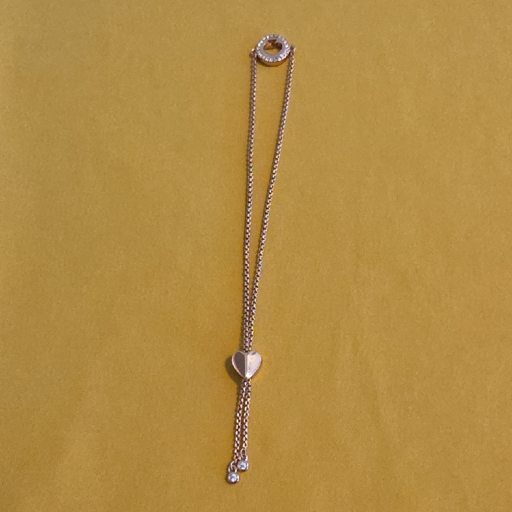 NWOT Kate Spade Heart Slider Bracelet in Rose Gold Tone